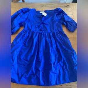 Band of the‎ Free Vinrant Blue Mini Dress Puff Skeeve Tie Closure Women’s M NWT